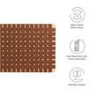 Pemberly Row Weave Wall-Mount Vegan Leather Twin Headboard in Natural Brown