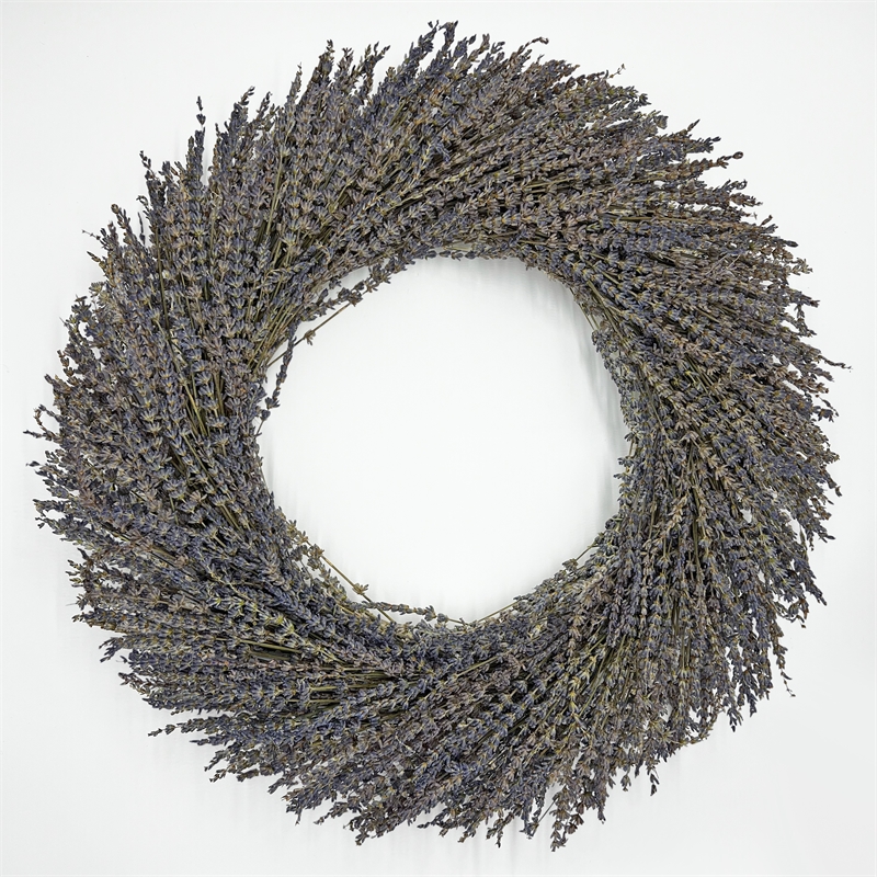 Pemberley Row Preserved Purple Lavender Wreath Round 21