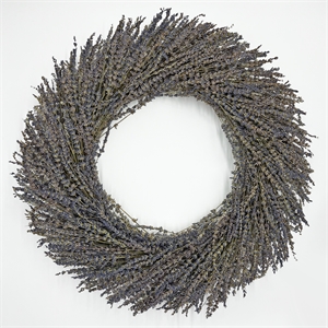 Pemberley Row Preserved Purple Lavender Wreath Round 21&quot