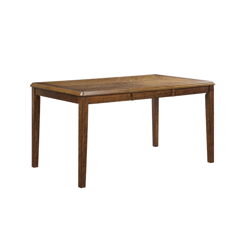 Pemberly Row Contemporary 6-Piece Wood Dining Table Set in Brown