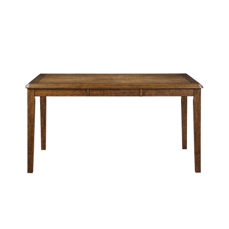 Pemberly Row Contemporary 6-Piece Wood Dining Table Set in Brown