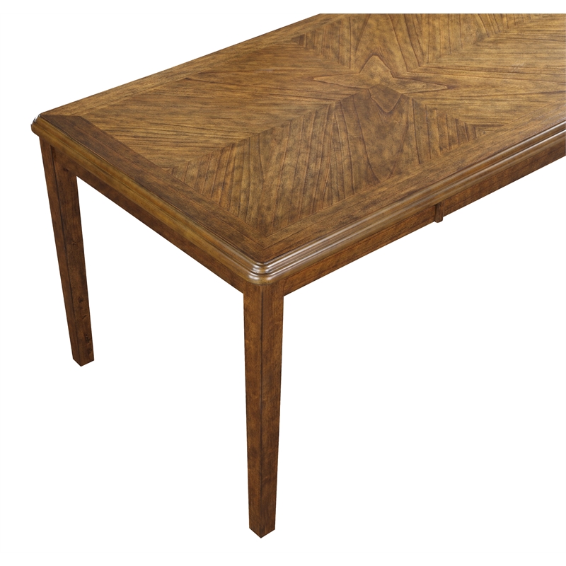 Pemberly Row Contemporary 6-Piece Wood Dining Table Set in Brown