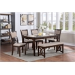 Pemberly Row Contemporary 6-Piece Wood Dining Table Set in Cherry