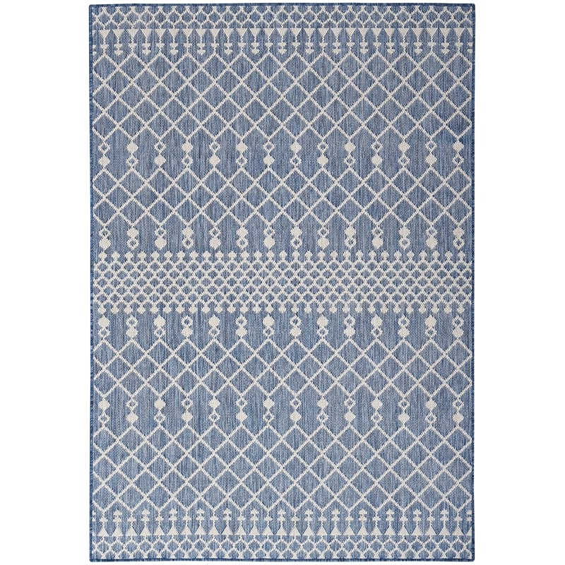 Pemberly Row Modern / Contemporary 4' x 6' Fabric Navy Blue Area Rug