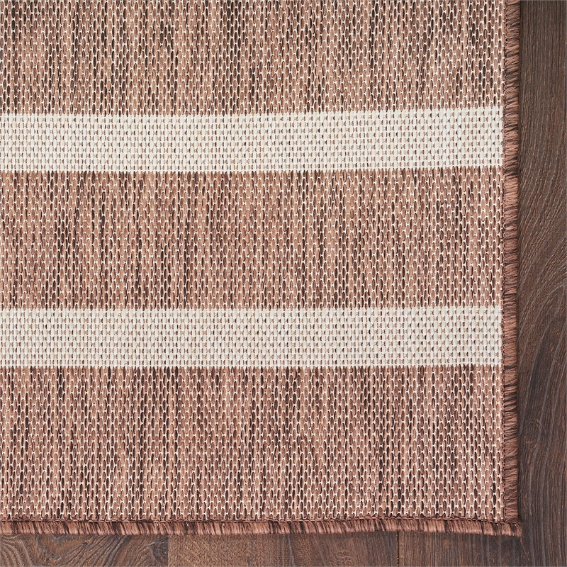 Pemberly Row Contemporary 8' x 10' Fabric Natural Ivory Area Rug
