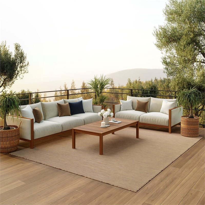 Pemberly Row Modern / Contemporary Fabric 8' x 10' Jute Area Rug