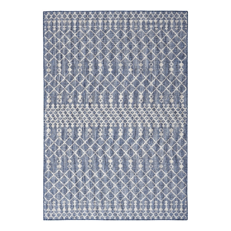 Pemberly Row Contemporary 7' x 10' Fabric Navy Blue Area Rug