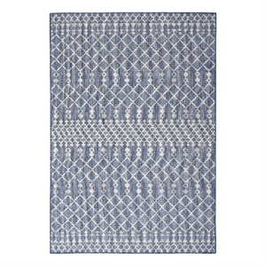 Pemberly Row Contemporary 7' x 10' Fabric Navy Blue Area Rug