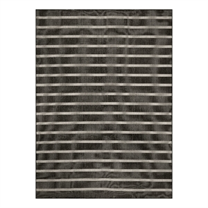 Pemberly Row Contemporary 8' x 10' Fabric Black Ivory Area Rug