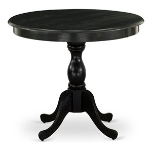 Pemberley Row Asian Wood Black Dining Table Round Pedestal 36&quot Unassembled