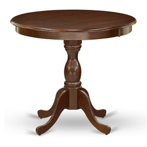 Pemberly Row Antique Wood Dining Table with Pedestal Legs in Mahogany