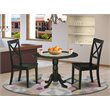 Pemberly Row Table and X-back Chair Set with Wood Seat in Black