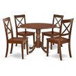 Pemberly Row 5-Piece Wood Dining Set with Round Table in Mahogany