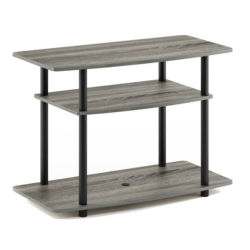 Pemberly Row No Tools Wood 3-Tier TV Stand for TV up to 32