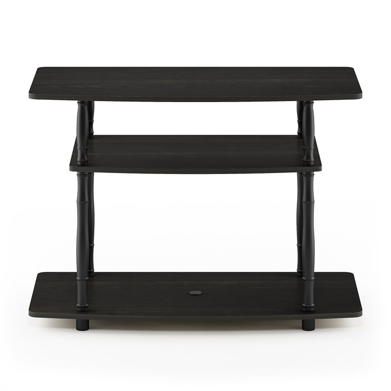 Pemberly Row Turn-N-Tube No Tools Wood 3-Tier TV Stand for TV up to 32