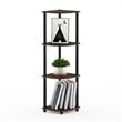 Pemberly Row Turn-N-Tube Wood 4-Tier Corner Display Rack in Walnut/Black