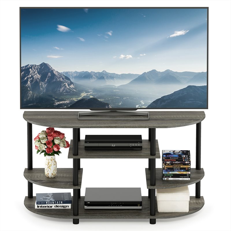 Pemberly Row Wood Corner TV Stand for TV up to 46