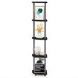 Pemberly Row Turn-N-Tube Wood 5 Tier Corner Display Rack in Black/Gray