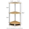 Pemberly Row Turn-N-Tube Wood 3-Tier Corner Display Rack in Beech/Natural