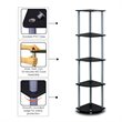 Pemberly Row Turn-N-Tube Wood 4-Tier Corner Display Rack in Black/Gray