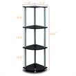 Pemberly Row Turn-N-Tube Wood 4-Tier Corner Display Rack in Black/Gray