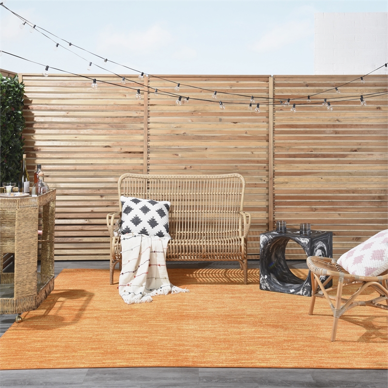 Pemberly Row 7' x Square Sunburst Fabric Outdoor Area Rug (7' Square)