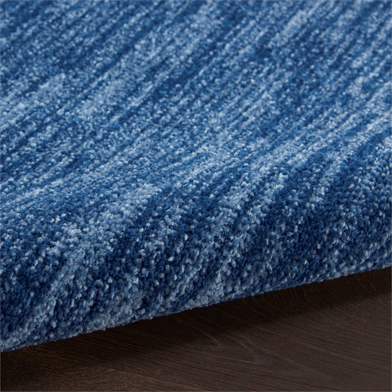 Pemberly Row 6' x 9' Oval Navy Blue Fabric Outdoor Area Rug (9' Oval)