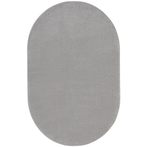 Pemberly Row 6' x 9' Oval Silver Gray Fabric Outdoor Area Rug (9' Oval)