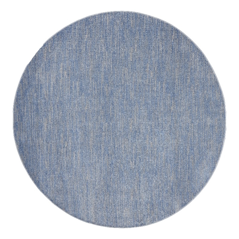 Pemberly Row 8' x Round Blue Gray Fabric Outdoor Area Rug (8' Round)