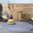 Pemberly Row 8' x Round Blue Gray Fabric Outdoor Area Rug (8' Round)