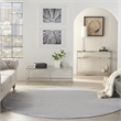 Pemberly Row 8' x Round Silver Gray Fabric Outdoor Area Rug (8' Round)