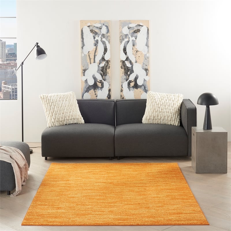 Pemberly Row 5' x 7' Sunburst Fabric Outdoor Area Rug (5' x 7')