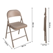 Pemberly Row Contemporary Vinyl Folding Chair in Antique Linen (4-Pack)