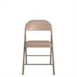 Pemberly Row Contemporary Vinyl Folding Chair in Antique Linen (4-Pack)
