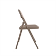 Pemberly Row Contemporary Vinyl Folding Chair in Antique Linen (4-Pack)