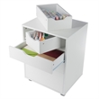 Pemberly Row Bins and Drawers Storage Mobile Cabinet White Finish