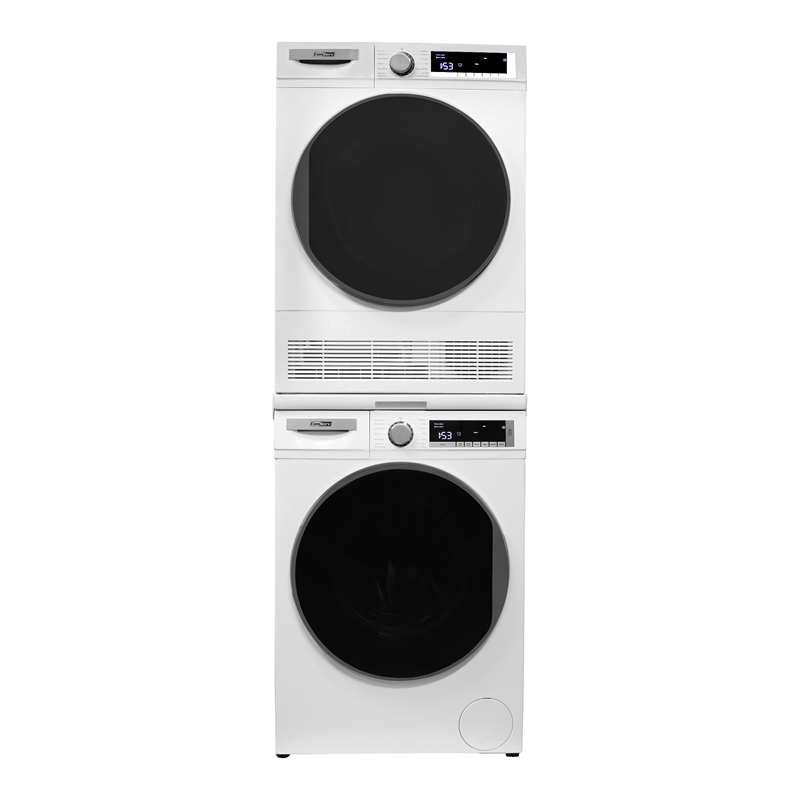 Pemberly Row Stackable Washer 2.2 cf 110 V Dryer 4 Cf 220V with Stacking Shelf