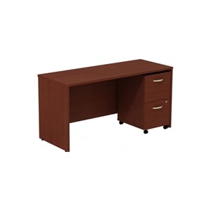Pemberly Row 60&quot Credenza with Pedestal in Mahogany - Engineered Wood