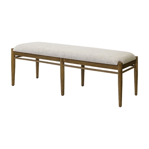 Pemberly Row Wood Dining Table Bench Kitchen Seat in Brown - Fully Assembled