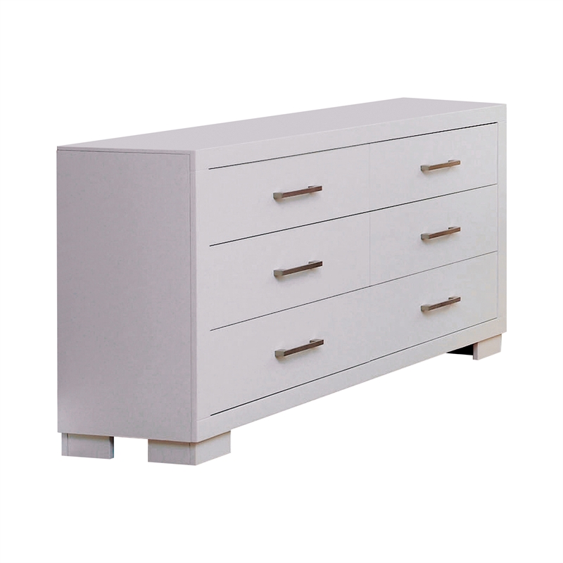 Pemberly Row 4-piece Queen Platform Wood Bedroom Set in White