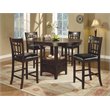Pemberly Row 5-piece Wood Counter Height Dining Room Set Espresso and Black