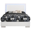 Pemberly Row Polyurethane Full Panel Bed with LED Lighting in White
