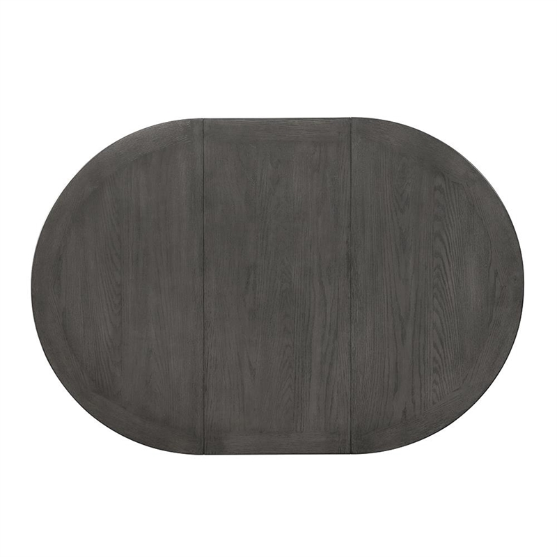 Pemberly Row Transitional Wood Dining Table with Storage Medium Gray