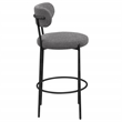 Pemberly Row Contemporary Boucle Fabric Upholstered Bar Chairs Gray