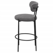 Pemberly Row Contemporary Boucle Fabric Upholstered Bar Chairs Gray