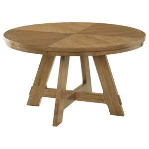Pemberly Row 54-inch Transitional Round Wood Dining Table Brown