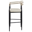 Pemberly Row Contemporary Fabric Upholstered Bar Chairs in Beige