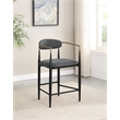 Pemberly Row Contemporary Fabric Upholstered Counter Chairs in Dark Gray