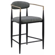 Pemberly Row Contemporary Fabric Upholstered Counter Chairs in Dark Gray