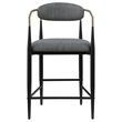 Pemberly Row Contemporary Fabric Upholstered Counter Chairs in Dark Gray
